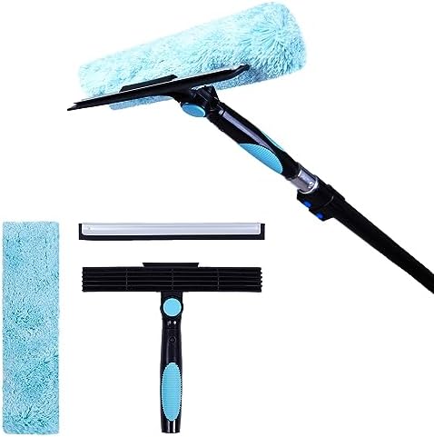 9pcs 11" Window Squeegee & Microfiber Scrubber 2-in-1 Cleaning Tool - Image 7