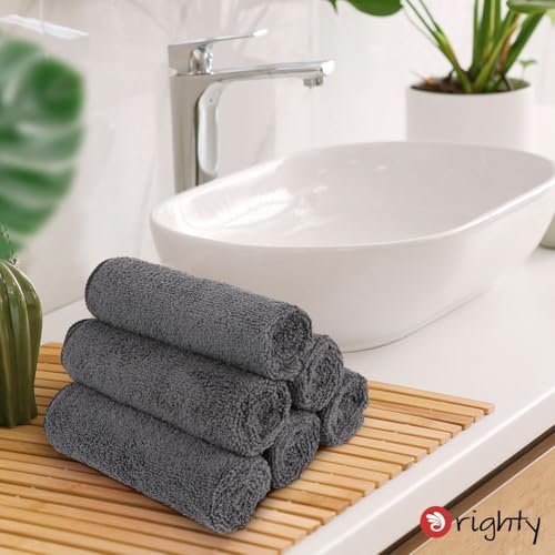 Orighty 6-Pack Grey Hand Towels, 16x28 inch Microfiber Gym Towels - Image 4