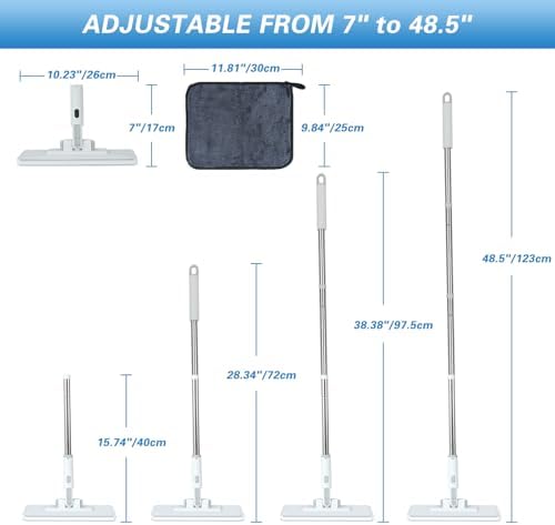 Disposable Dust Mop with 3 Shiny Cleaning Wipe Cloths, 360°Spin No Wash Mop - Image 2