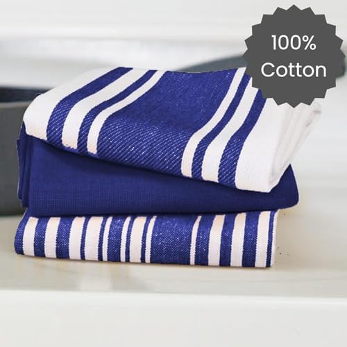 Cotton Clinic Assorted Kitchen Towels 5 Pack – Soft Absorbent Quick Drying - Image 3
