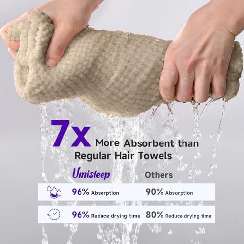 Umisleep Extra Large Microfiber Hair Towel, Ultra Absorbent - Image 7