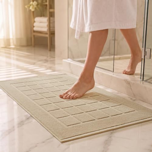 100% Cotton Bath Mat Towel, Soft & Absorbent Floor Towels 20"x32"Brown by Unknown