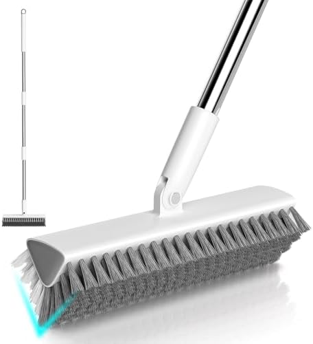 Floor Scrub Brush with Long Handle, Heavy-Duty Tile and Shower Grout Brush Stiff by funest