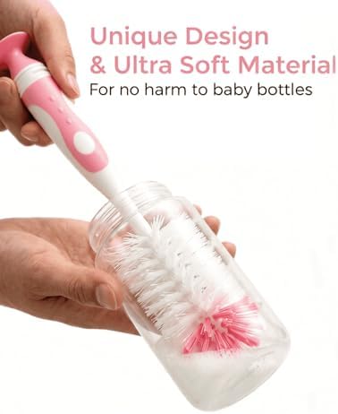 Baby Bottle Brush Set with Suction Base, Hidden Cleaner & Straw Brush - Image 5