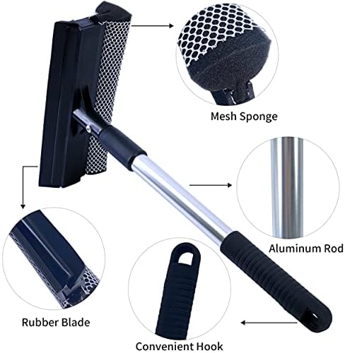 POLYTE Squeegee for Car Windshields and Windows, Extendable Handle 14-20 in - Image 3