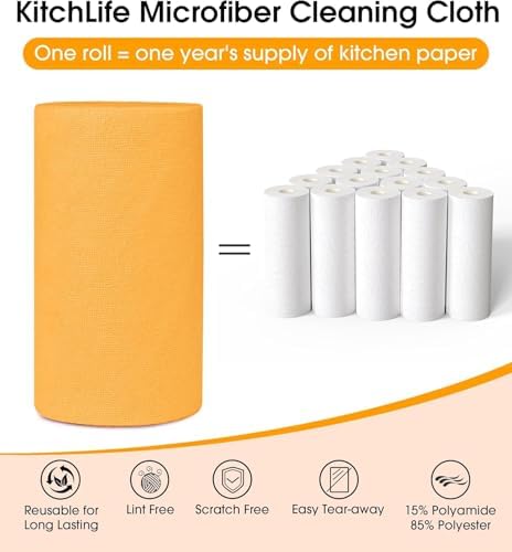 KitchLife Microfiber Cleaning Cloth Roll, 200 Pack - Image 4