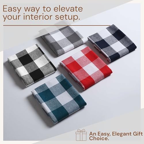 Gray Buffalo Plaid Checked Dish Towels 12 Pack, 100% Cotton, 16x26 Inches - Image 6