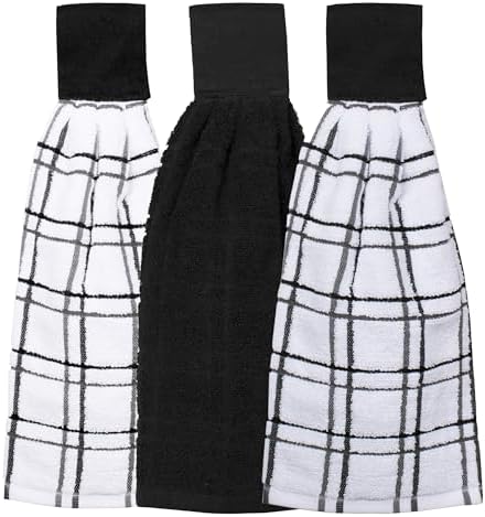 Ritz Premium 100% Cotton Solid and Multi Check Kitchen Tie Towel Absorbent by RITZ