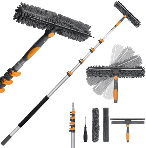 20Ft Window Squeegee with Extension Poles, 2-in-1 Window Cleaning Kit with by Bestnifly
