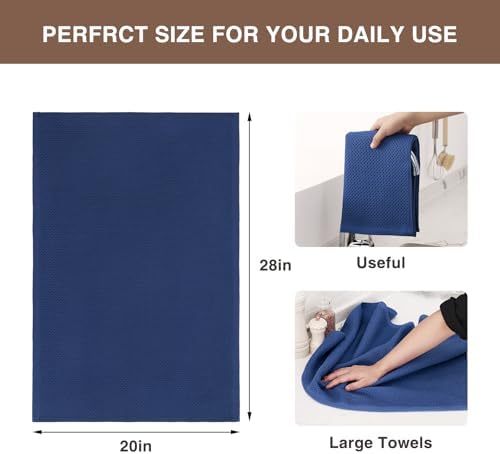 Homaxy 100% Cotton Oversized Waffle Weave Kitchen Towels - Image 3