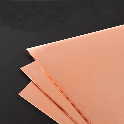 2 Pcs Copper Sheet, 10" x 8", 18 Gauge(1mm) Thickness, Double Sided Film Attached 99.9% Pure Copper Sheets Metal Plates for Crafting. Modelers, Jewelry, Repairs, Electrical