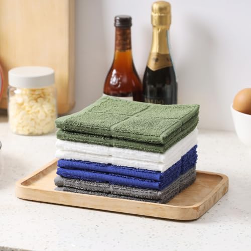 Glynniss Dish Rags for Washing Dishes, 100% Cotton Navy Kitchen WashCloths - Image 3