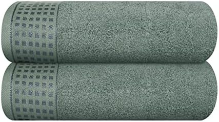 GLAMBURG 100% Cotton 2 Pack Oversized Bath Towel Set 28x55 Inches, Ultra Soft by GLAMBURG
