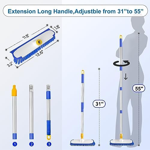 ITTAR 55" Extendable Floor Scrub Brush, Restaurant, Patio & Garage Cleaning - Image 5