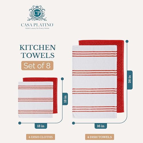 Casa Platino Kitchen Towel Set 8 Pc - Image 2