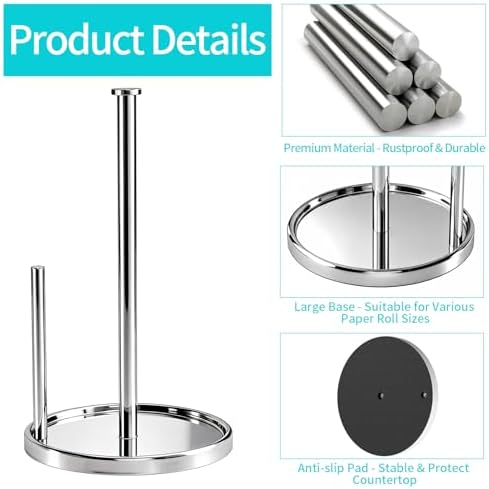 Paper Towel Holder Countertop, Standing Paper Roll Holder - Image 4