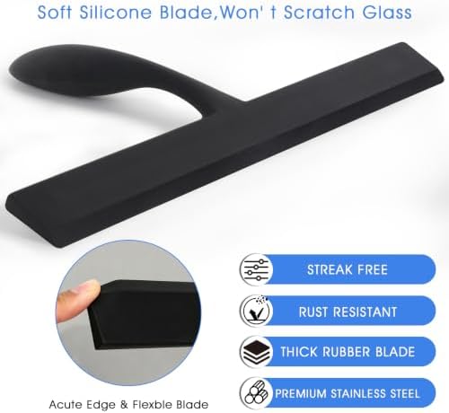 Shower Squeegee for Glass Doors, 11-Inch Silicone Squeegee - Image 3