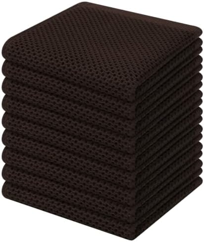 Homaxy 100% Cotton Waffle Weave Kitchen Dish Cloths, Dark Brown by Homaxy