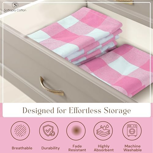 Buffalo Check 12 Pack Kitchen Towels, Plaid Dish Towels, 100% Cotton, Everyday - Image 3