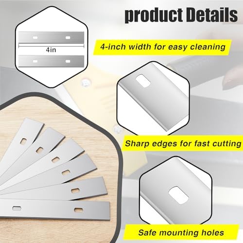 Hicarer 200 Pcs 4 Inch Floor Scraper Blades Compatible - Image 3