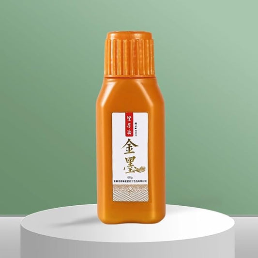 Gold Sumi Ink 60ml, Gold Chinese Calligraphy Ink, Brush and Calligraphy Practice Ink,Liquid Golden Carbon Ink, Manga Ink (2.03oz, Gold)