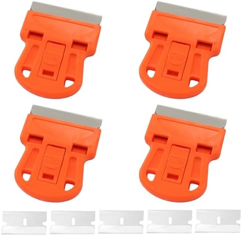 4 Pack Mini Plastic Razor Blade Scraper by Zorveiio