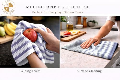 Pack of 12 Cotton Kitchen Towels Set, Dish Towels, Cleaning Rags, Kitchen Dish - Image 6