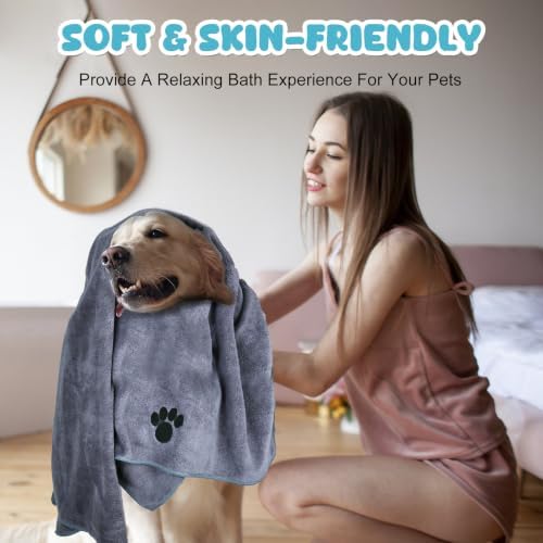 6 Pack Microfiber Dog Towels for Drying Dogs, Super Absorbent and Soft - Image 5