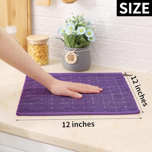 Homaxy 100% Cotton Terry Kitchen Dish Cloths, 4 Pack - Image 5