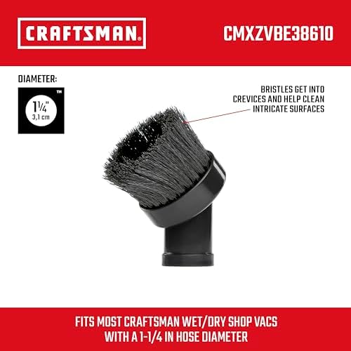 CRAFTSMAN CMXZVBE38610 1-1/4 in. Dusting Brush Wet Dry Vac Attachment - Image 3