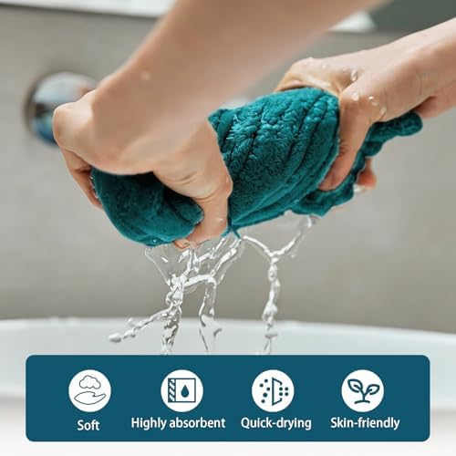 Luxury Hand Towels Set for Bathroom, 5 Pack, Light Blue - Image 6