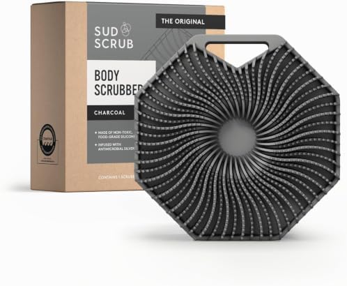 Sud Scrub® Antimicrobial Silicone Body Scrubber, Exfoliating Body Brush by SudScrub