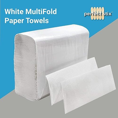 Perfect Stix White MultiFold Paper Towels. Case pack of 2000 count - Image 2