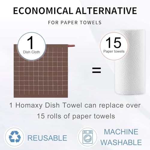 Homaxy 100% Cotton Terry Kitchen Dish Cloths, 7 Pack - Image 6