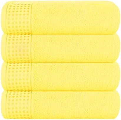 GLAMBURG Ultra Soft 4 Pack Oversized Bath Towel Set 27x54 inches, 100% Cotton by GLAMBURG