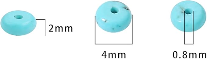 Natural Blue Turquoise Disk Stone Beads 4x2mm 160pcs Rondelle Loose Semi Gemstone Beads for Jewelry Making Design