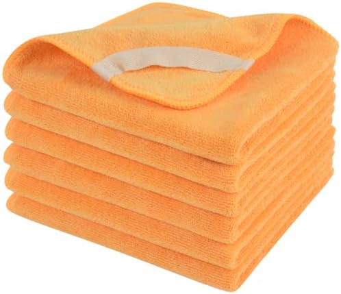 SINLAND Microfiber Facial Cloths Fast Drying Washcloth 12inch x 12inch Orange 6 by SINLAND