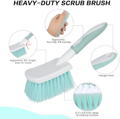 3 Pack Bathroom Scrub Brush Set, Heavy-Duty Scrub Brushes - Image 6