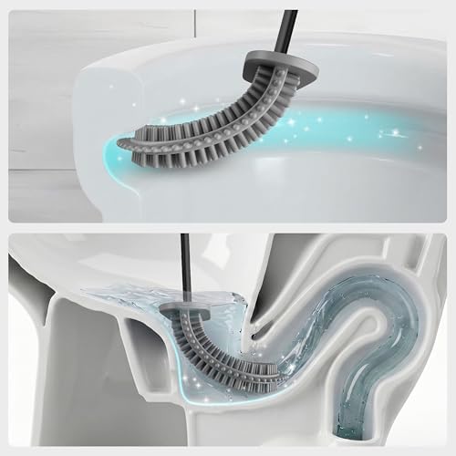 Modern Minimalist Silicone Black Toilet Brush - Image 3