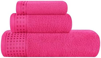 GLAMBURG Ultra Soft 3 Pack Cotton Towel Set, Contains a Bath Towel 28x55 inch by GLAMBURG
