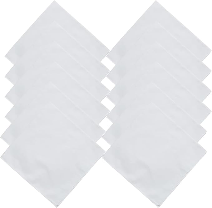 White Bandanas Women Men Large Cotton Tie Dye Party Supplies Plain Head Wrap by MLMOMVME