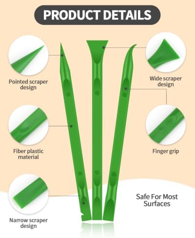 12 PCS Carbon Fiber Plastic Scrapers Tool, Non-Scratch Scraper Tool - Image 3