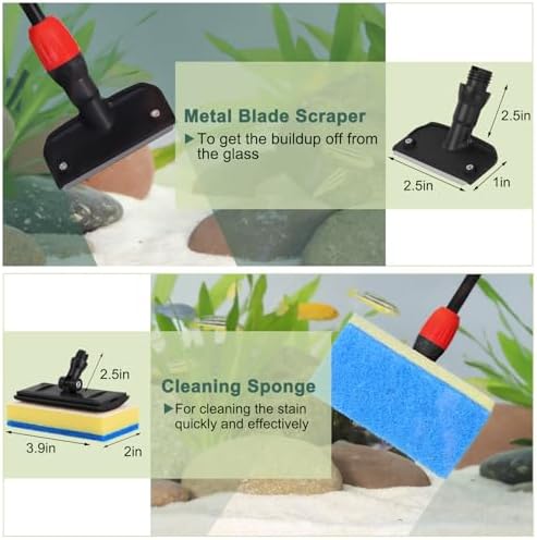hygger Easy Clean Fish Tank Cleaner, 6 in 1 Aquarium Cleaning Tools Kit - Image 3