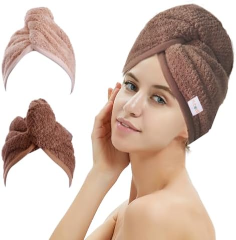 M-bestl 2 Pack Hair Drying Towels, Hair Wrap Towels, Absorbent Microfiber Hair by awesomeOralcareproduct