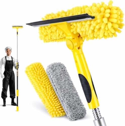 24 Feet High Reach Squeegee Window Cleaner Kit by Opow