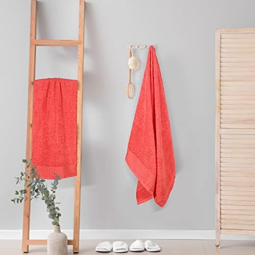 GLAMBURG 100% Cotton 2 Pack Oversized Bath Towel Set 28x55 Inches, Ultra Soft - Image 4