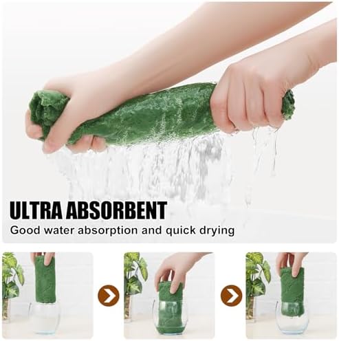 Homaxy 12 Pack Super Soft & Absorbent Dish Cloths, Grass Green - Image 3
