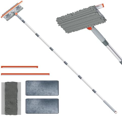 6.4FT Extendable 2-in-1 Window Squeegee & Scrubber by APLOP
