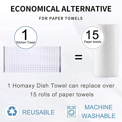 Homaxy 100% Cotton Terry Kitchen Towels, 2 Pack - Image 7