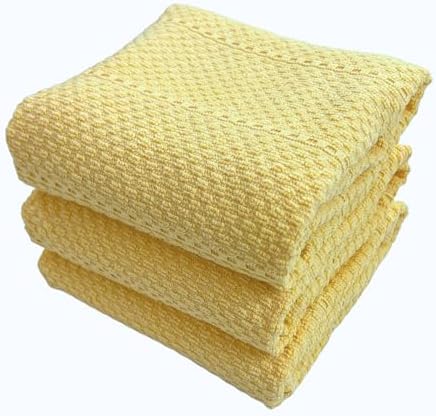 Serafina Home Light Butter Yellow Kitchen Hand Dish Towels: Oversized 28" x 18" by SerafinaHome